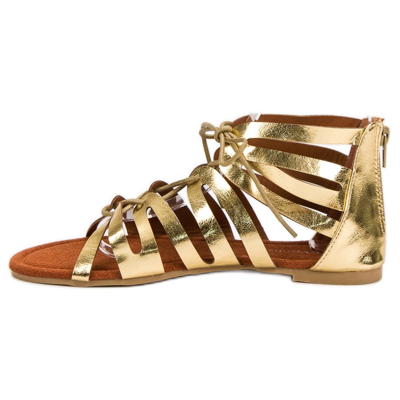Evento Sandali allacciati dorati d'oro 1