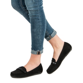 Mocassini casual in pelle scamosciata nero 2