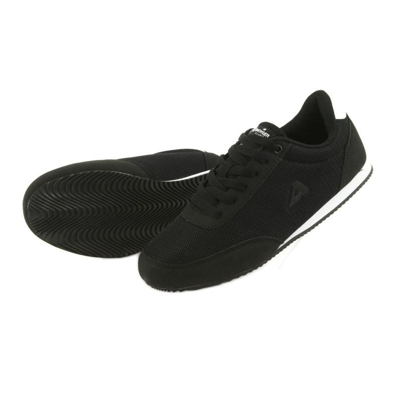 Scarpe sportive allacciate American Club bianco nero 5