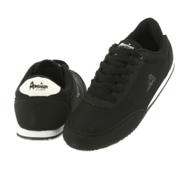 Scarpe sportive allacciate American Club bianca nero 4