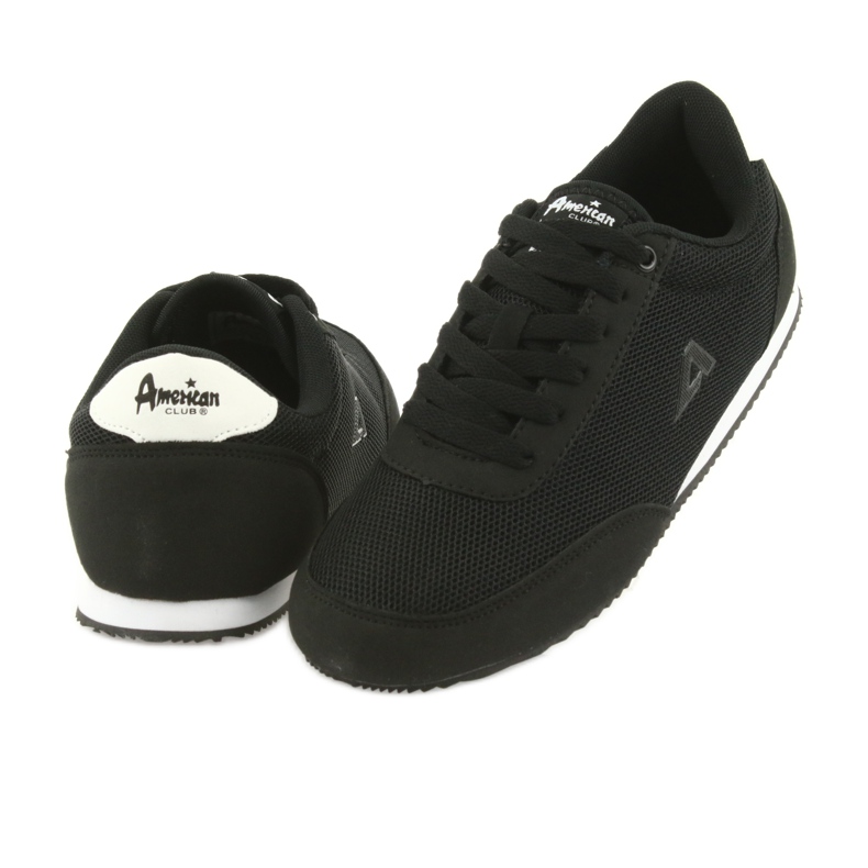 Scarpe sportive allacciate American Club bianco nero 4
