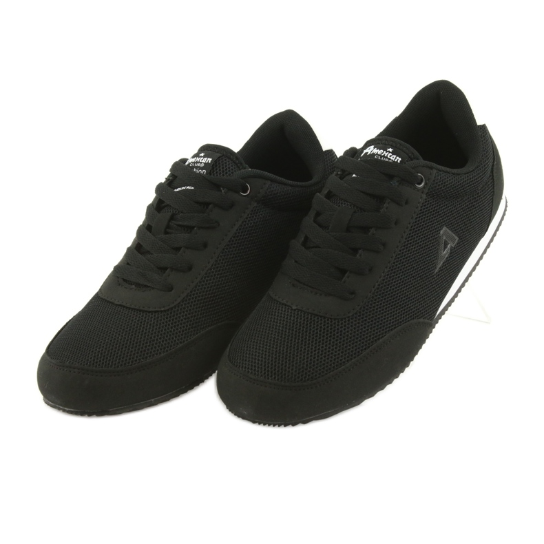 Scarpe sportive allacciate American Club bianco nero 3