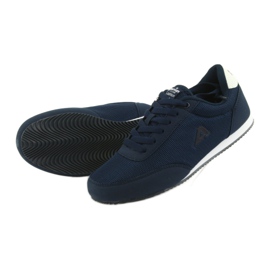 Scarpe sportive allacciate American Club bianca blu navy 5