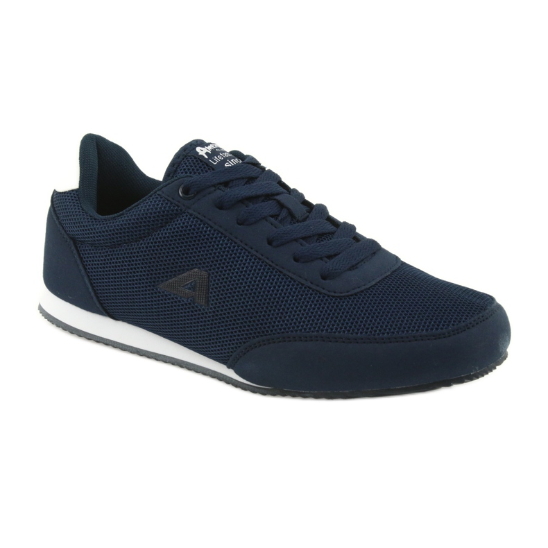 Scarpe sportive allacciate American Club bianca blu navy 1