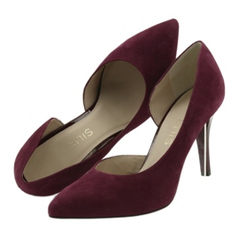 Décolleté scarpe scamosciate donna Anis cherry rosso multicolore 5