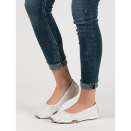Filippo Ballerine in pelle traforata bianca 1