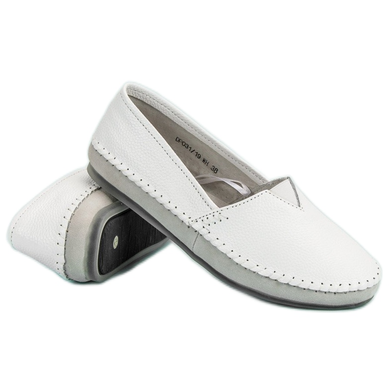 Sneakers slip on in pelle bianche bianca 2