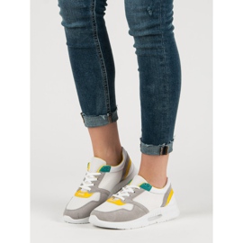 Scarpe sportive stringate bianco multicolore 1