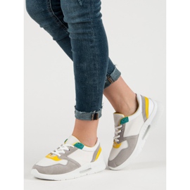 Scarpe sportive stringate bianco multicolore 2