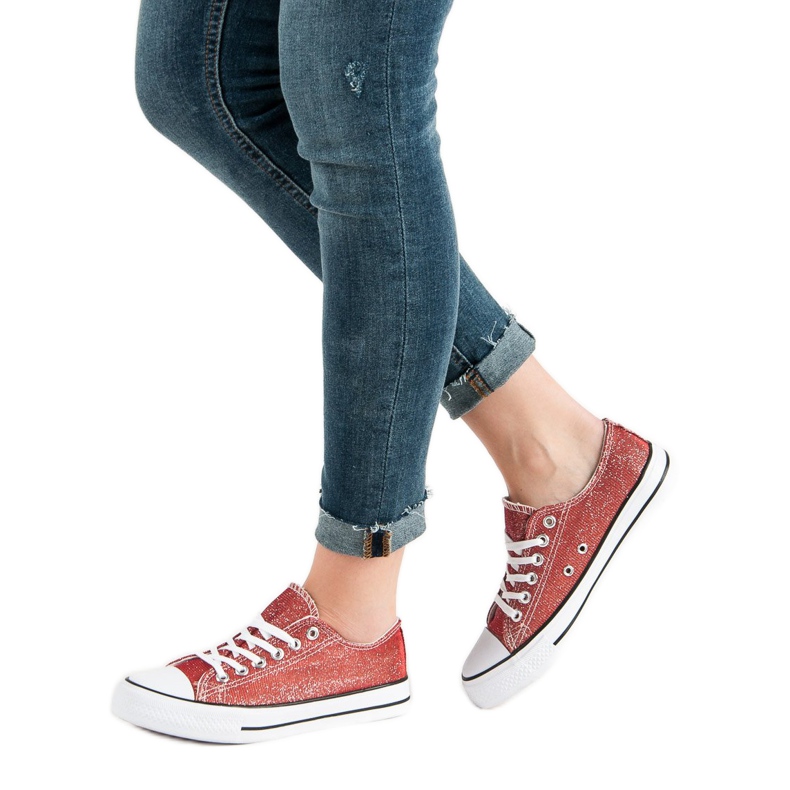 Sneakers Rosse Con Glitter multicolore rosso 1
