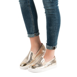 Queen Bee Sneakers Slip On dorate d'oro 1