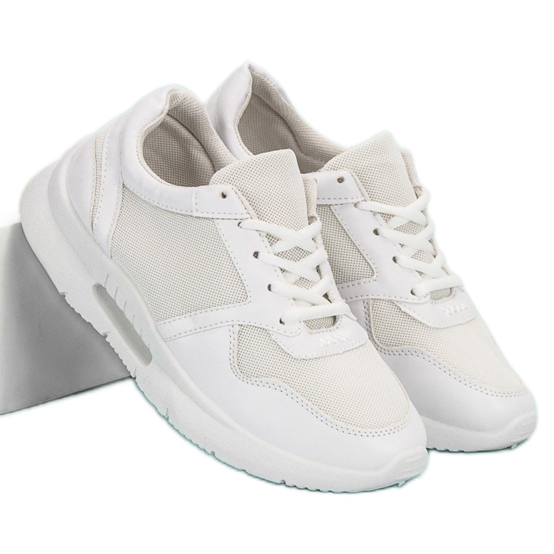 Scarpe sportive stringate bianco 1