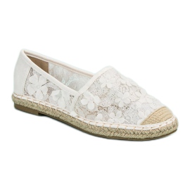 Nio Nio Espadrillas di pizzo a fiori bianca 1