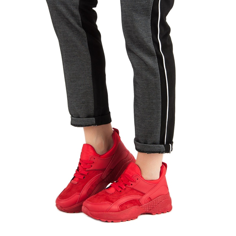 Small Swan Sneakers rosse sulla piattaforma rosso 1