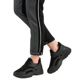 Small Swan Sneakers nere sulla piattaforma nero 1