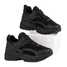 Small Swan Sneakers nere sulla piattaforma nero 2