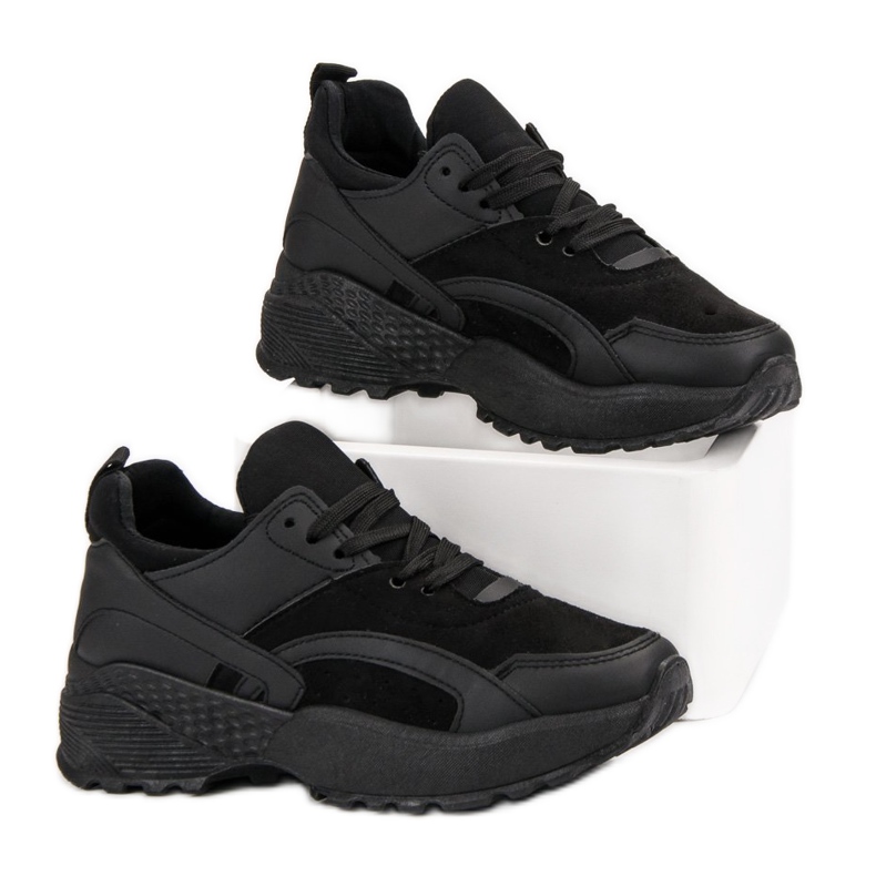 Small Swan Sneakers nere sulla piattaforma nero 2