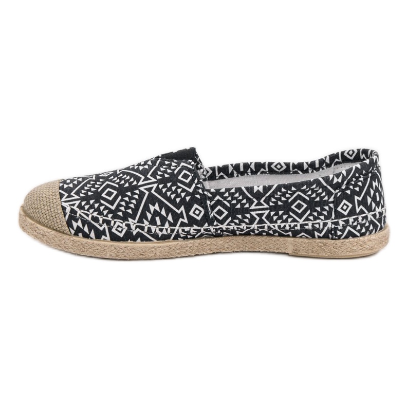 Espadrillas etniche alla moda nero 2