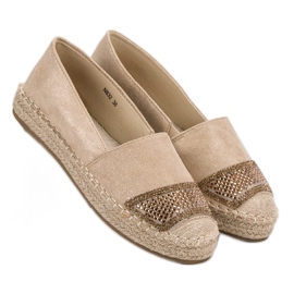 Small Swan Espadrillas In Camoscio Con Cristalli marrone 2