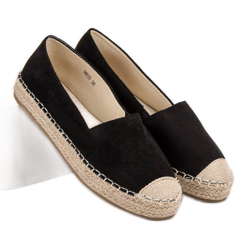 Small Swan Espadrillas in camoscio nero 1