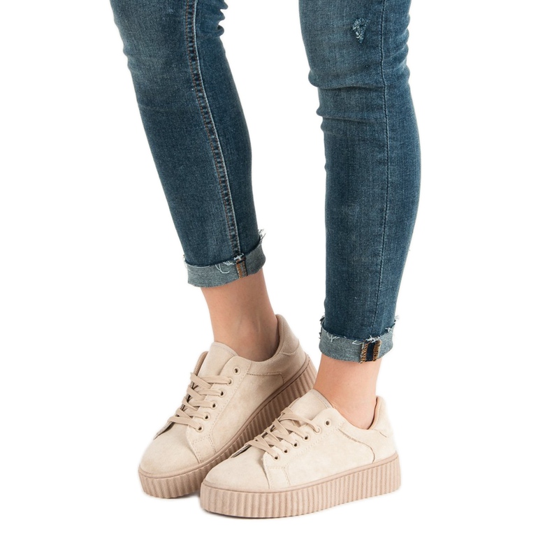 Seastar Creeper in pelle scamosciata beige 1
