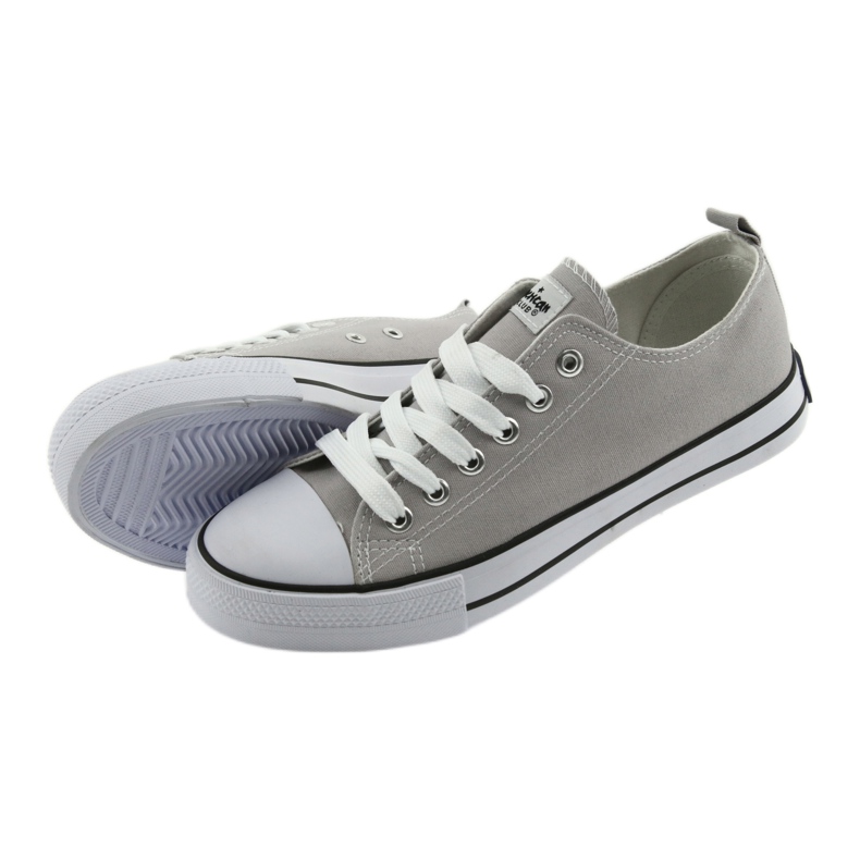 Sneakers allacciate scarpe da donna American Club grigie grigio 5