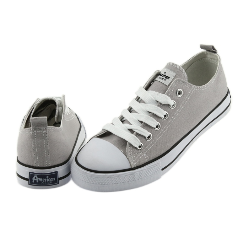 Sneakers allacciate scarpe da donna American Club grigie grigio 4