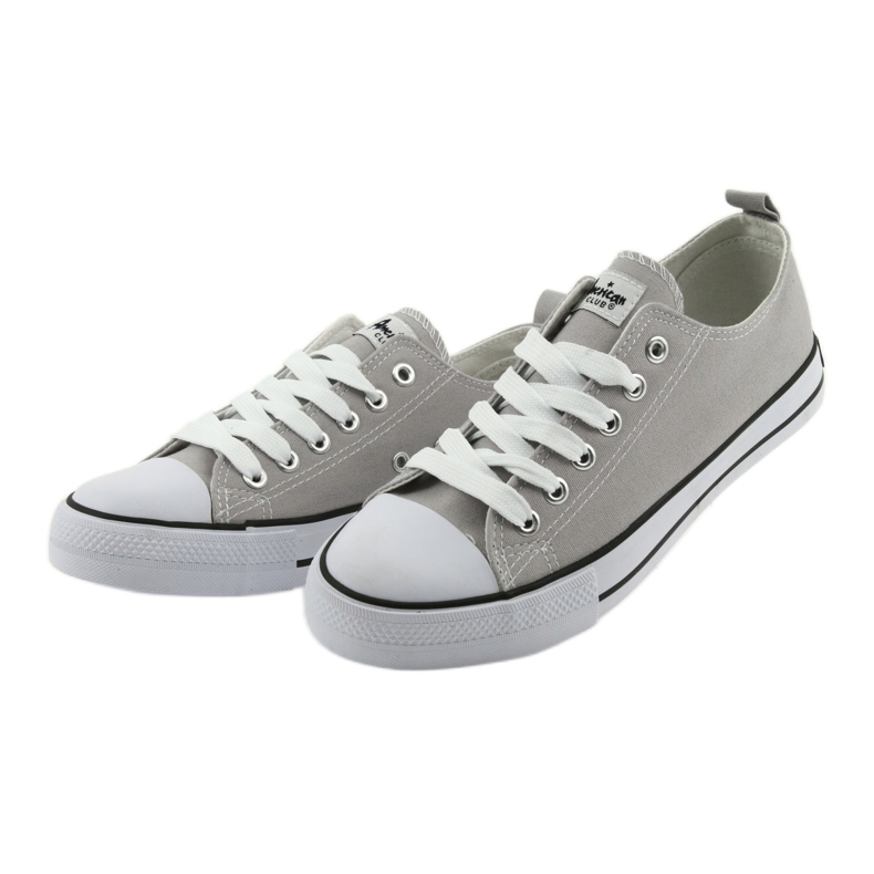 Sneakers allacciate scarpe da donna American Club grigie grigio 3