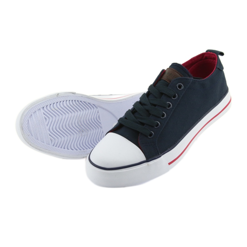 Sneakers allacciate blu navy American Club rosso 5