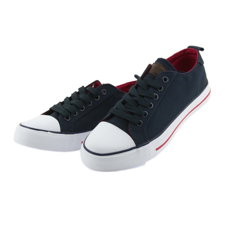 Sneakers allacciate blu navy American Club rosso 3