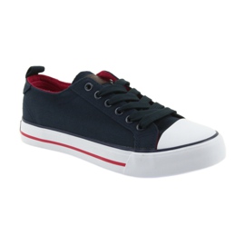 Sneakers allacciate blu navy American Club rosso 1