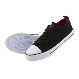 Sneaker nere allacciate American Club nero rosso 5