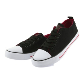 Sneaker nere allacciate American Club nero rosso 3
