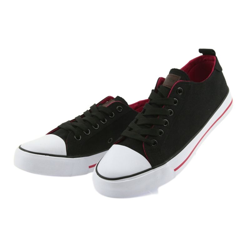 Sneaker nere allacciate American Club nero rosso 3
