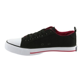 Sneaker nere allacciate American Club nero rosso 2