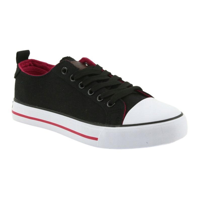 Sneaker nere allacciate American Club nero rosso 1