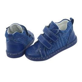 Scarpe da bambino in pelle con velcro Ren But 1429 blu 5