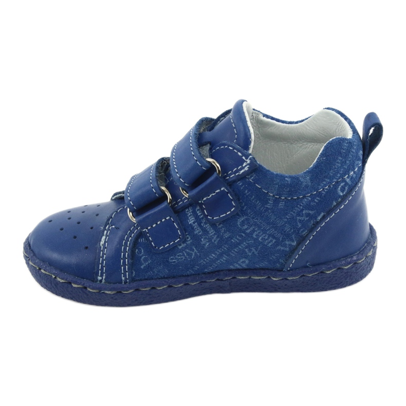 Scarpe da bambino in pelle con velcro Ren But 1429 blu 2