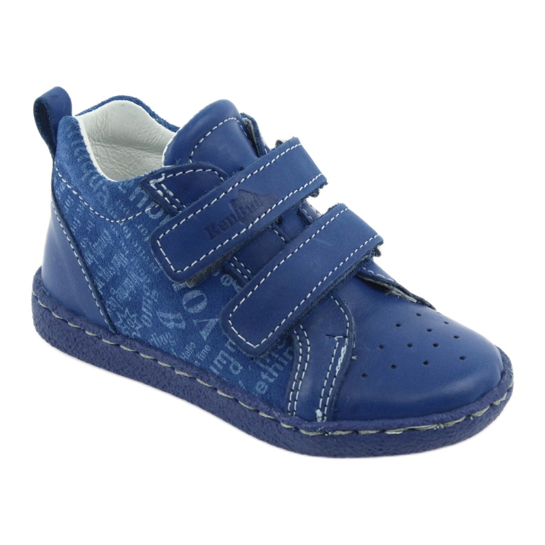 Scarpe da bambino in pelle con velcro Ren But 1429 blu 1