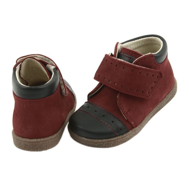 Ren But Ragazzi in pelle con velcro 1535 Borgogna Ren ma rosso 4