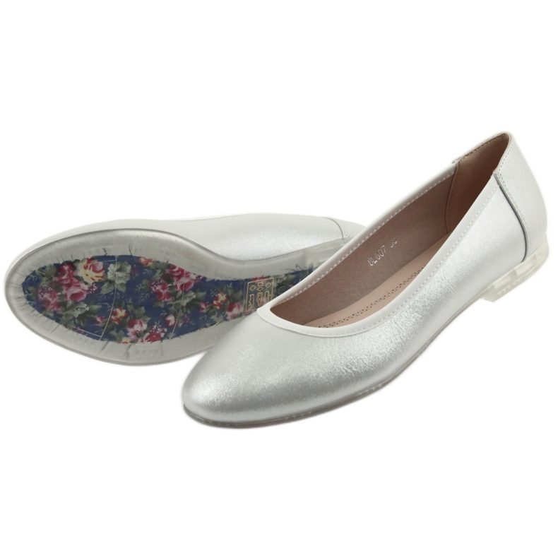 Sergio Leone Silver Women's Ballerinas BL607 d'argento 5