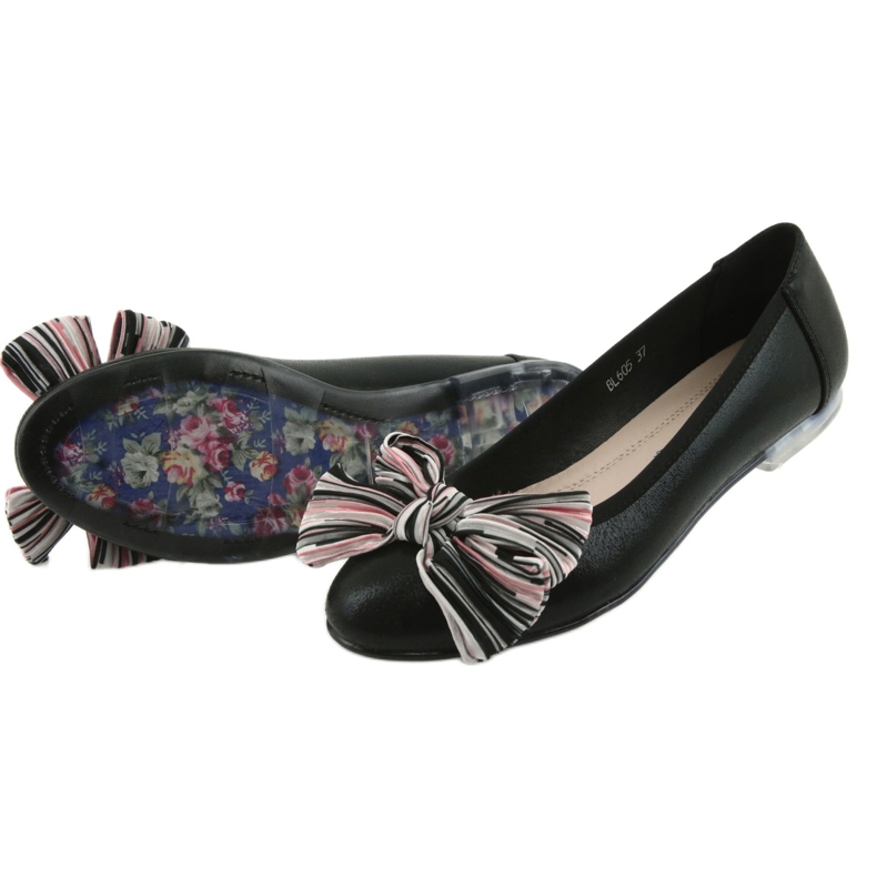 Ballerine scarpe da donna con fiocco Sergio Leone BL605 nero 5