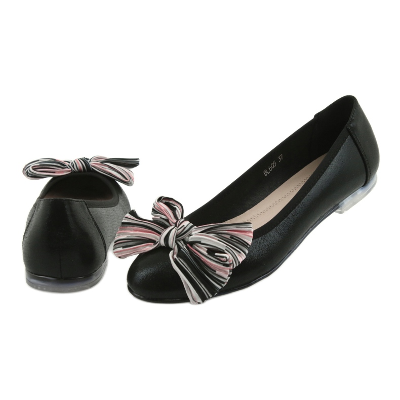 Ballerine scarpe da donna con fiocco Sergio Leone BL605 nero 4