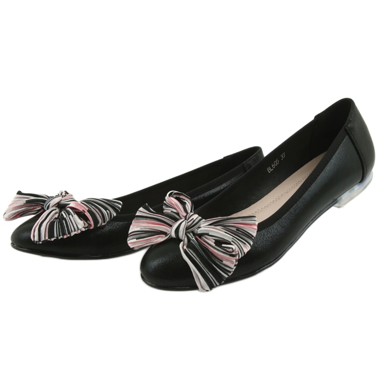 Ballerine scarpe da donna con fiocco Sergio Leone BL605 nero 3