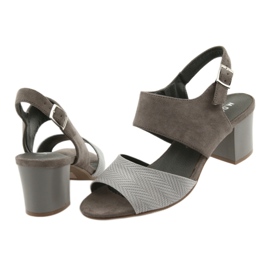M.Daszyński Tacchi da donna 122-4 sandali beige scuri 4