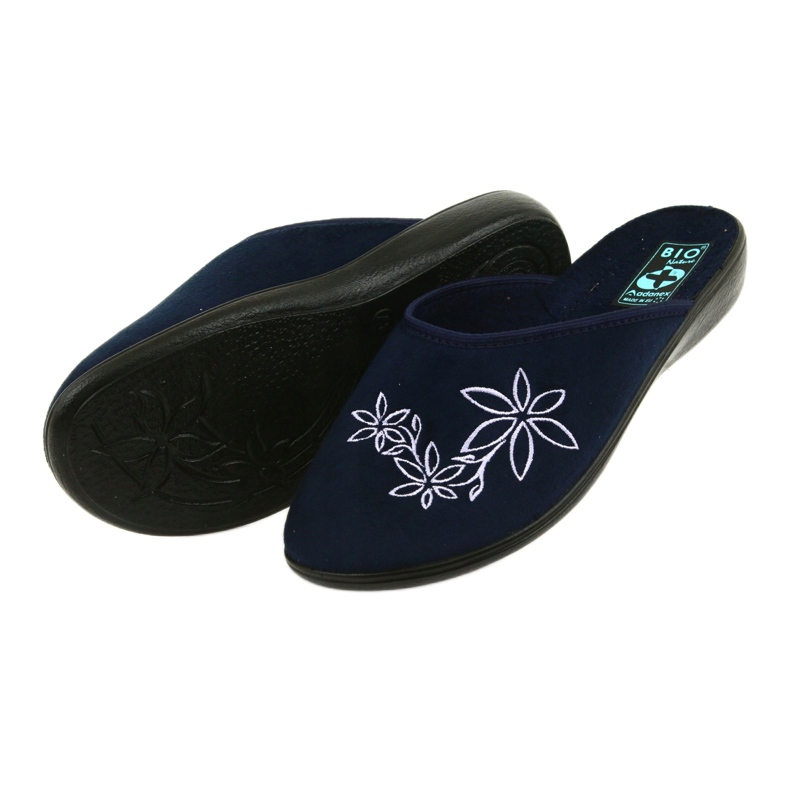 Pantofole da donna Adanex 23931 blu navy 4
