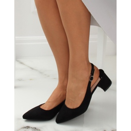 Décolleté con tacco aperto nero S0-231 Nero 1