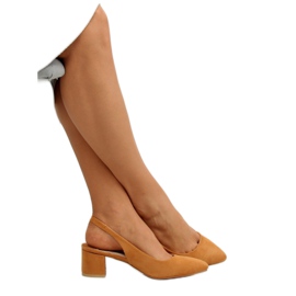 Décolleté con tacco aperto cammello S0-231 Camel marrone 1