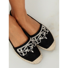 Espadrillas nere con corona H-6558 Black nero 2