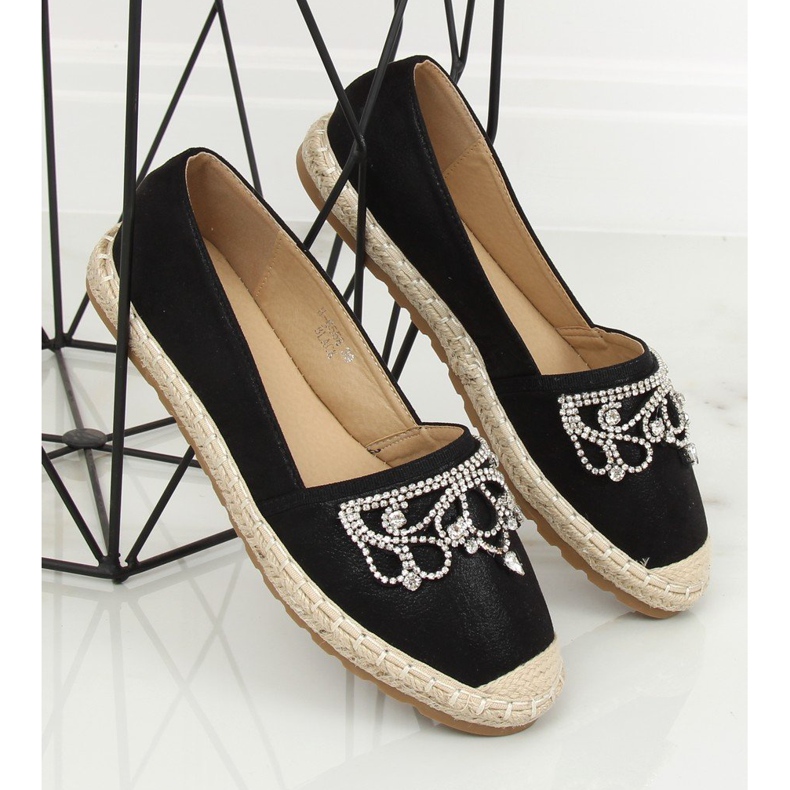 Espadrillas nere con corona H-6558 Black nero 1